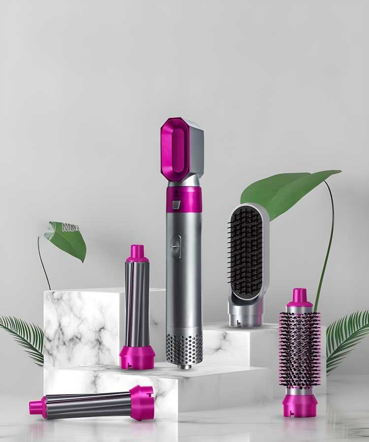 Multifunctional 5 IN 1 Hair Styling Tool Detachable Hot Air Brush Hair Dryer with Comb