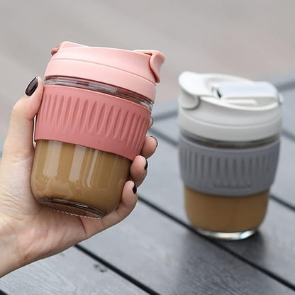 Glass Tumbler with Airtight Lid and Straw