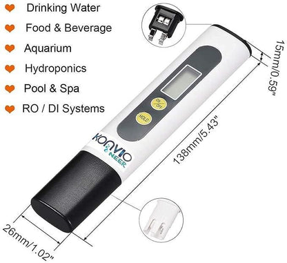 TDS Meter, Electronic Water Tester with 0-9990 PPM Measurement Range, Hand Held Digital Water Test Pen for Farming, Aquariums, Pools, Household Drinking Water