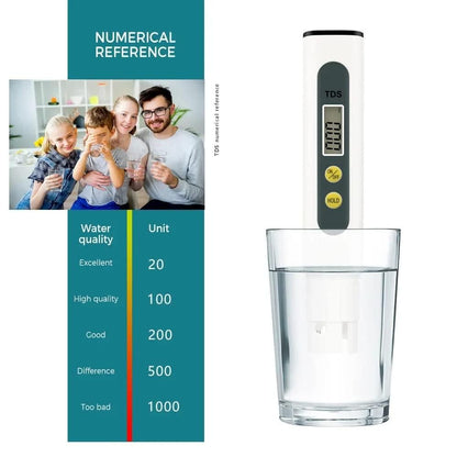 TDS Meter, Electronic Water Tester with 0-9990 PPM Measurement Range, Hand Held Digital Water Test Pen for Farming, Aquariums, Pools, Household Drinking Water