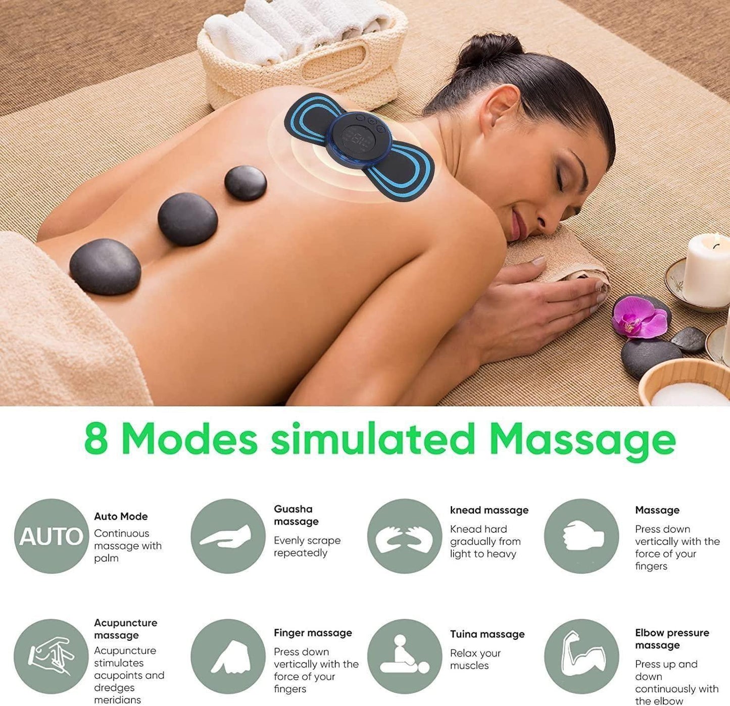 Mini Massager with 8 Modes and 19 Strength Levels | Rechargeable Electric Massager