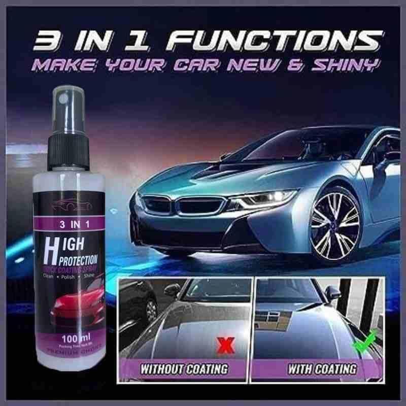 Car care product with a car and before/after effect on a dark background